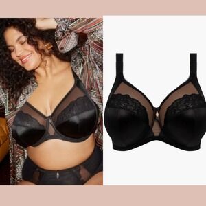 NWT $68 Elomi [ 40N US ] Cate Allure Underwire Bra in Black #7007‎